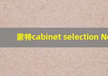 蒙特cabinet selection No.2